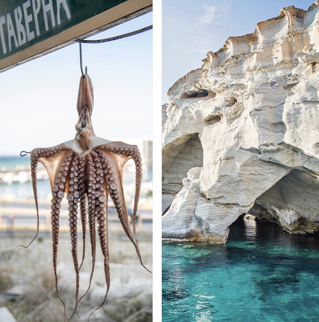 Octopus og det smukkeste klare vand på Milos